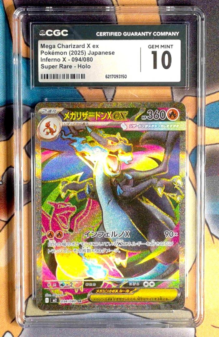Pokemon Mega Charizard X ex #94 CGC 10 Inferno X Japanese Holofoil Slab