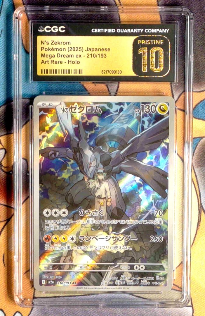 Pokemon N's Zekrom #210 CGC Pristine 10 MEGA Dream ex Japanese Holofoil Slab