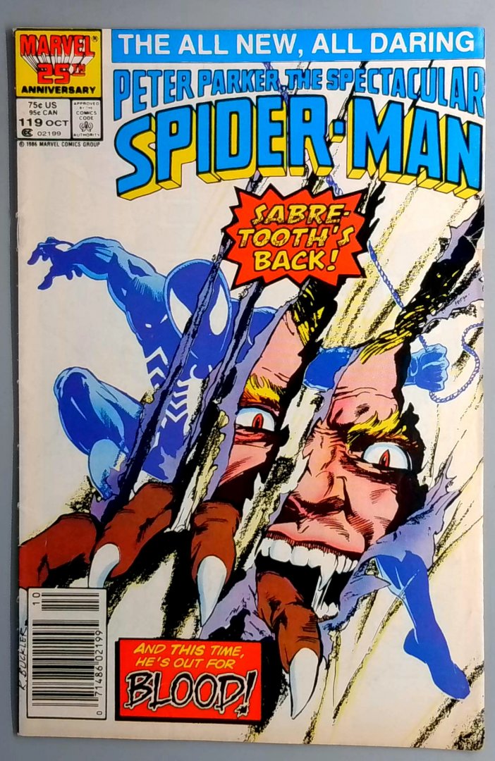 Spectacular Spider-Man #119 Sabretooth Newsstand Edition Marvel 1986