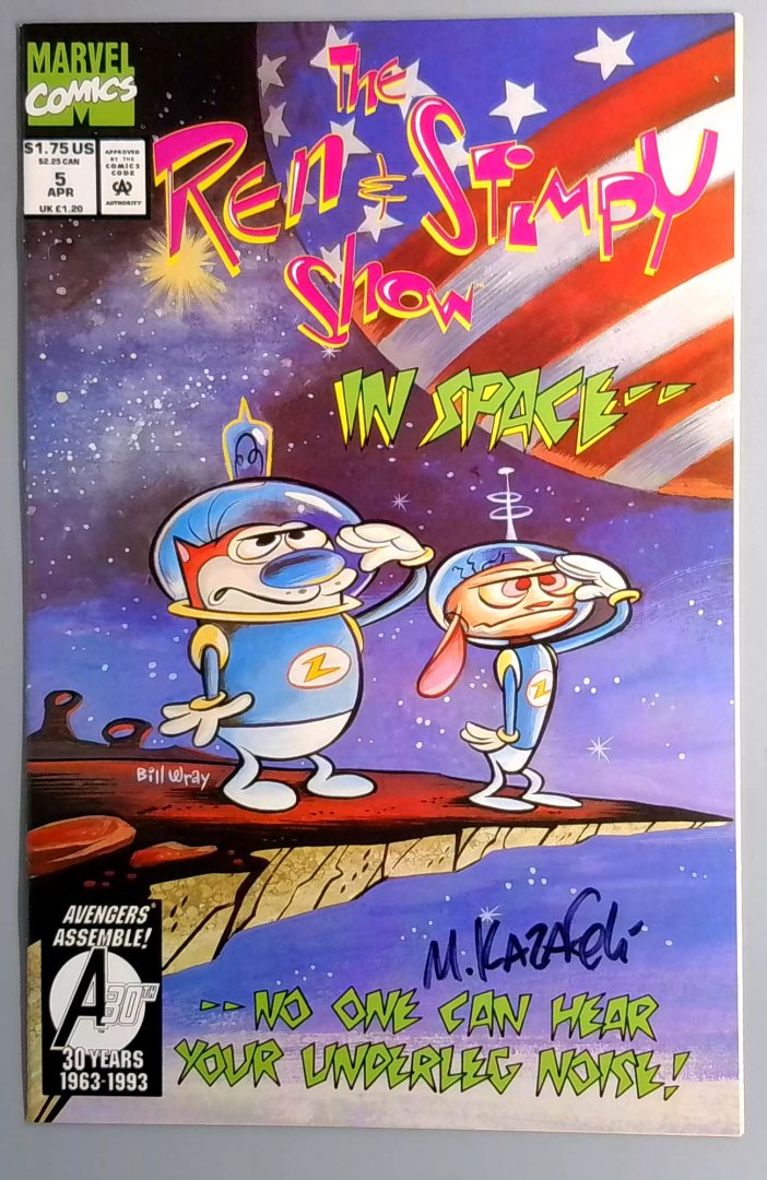Ren & Stimpy Show #5 NM- Signed by Mike Kazaleh Marvel 1993