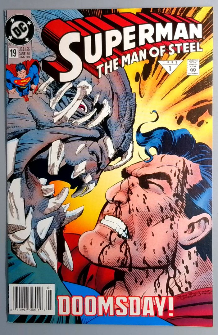 Superman: the Man of Steel #19 NM Doomsday Is Fully Revealed Newsstand Edition DC 1992