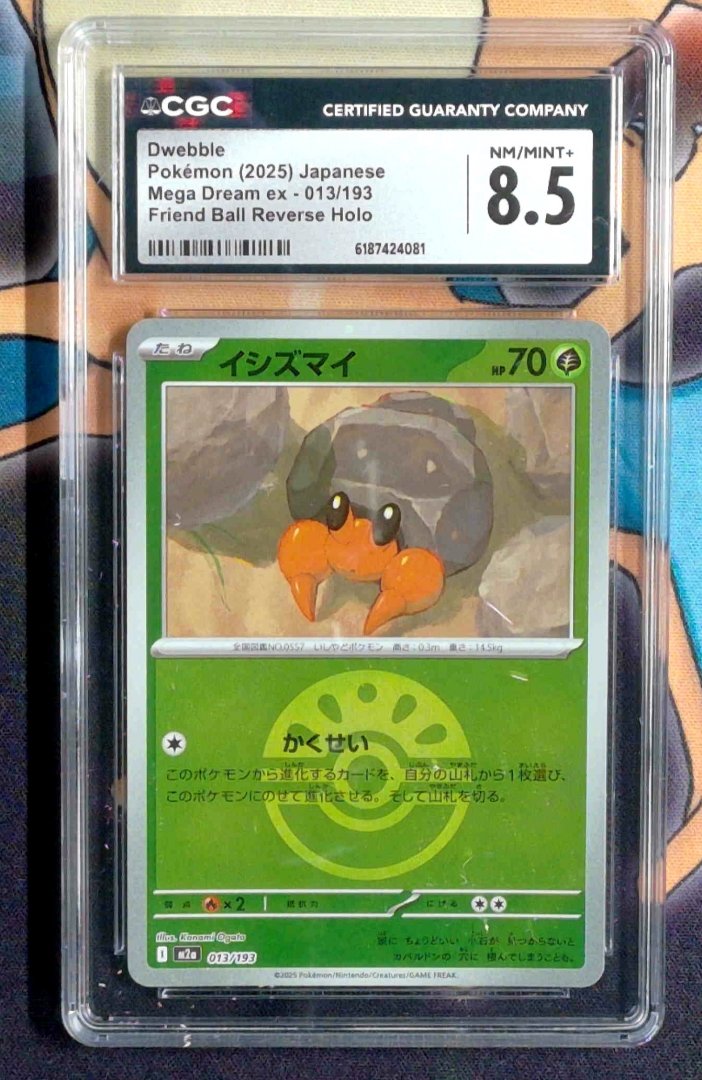 Pokemon Dwebble #13 CGC 8.5 MEGA Dream ex Japanese Slab