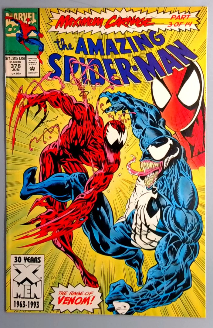 Amazing Spider-Man #378 VF/NM Maximum Carnage, Part 3 of 14 Marvel 1993