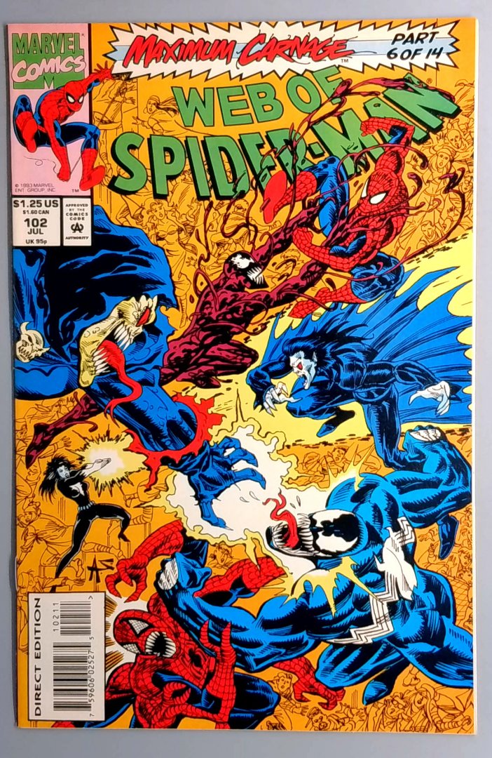 Web of Spider-Man #102 NM Maximum Carnage Part 6 of 14 Marvel 1993