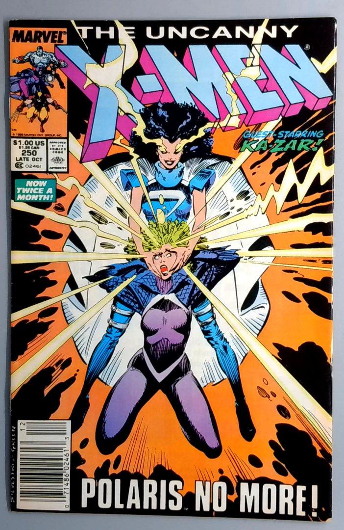 Uncanny X-Men #250 1st Appearance of Worm Newsstand Edition Marvel 1989