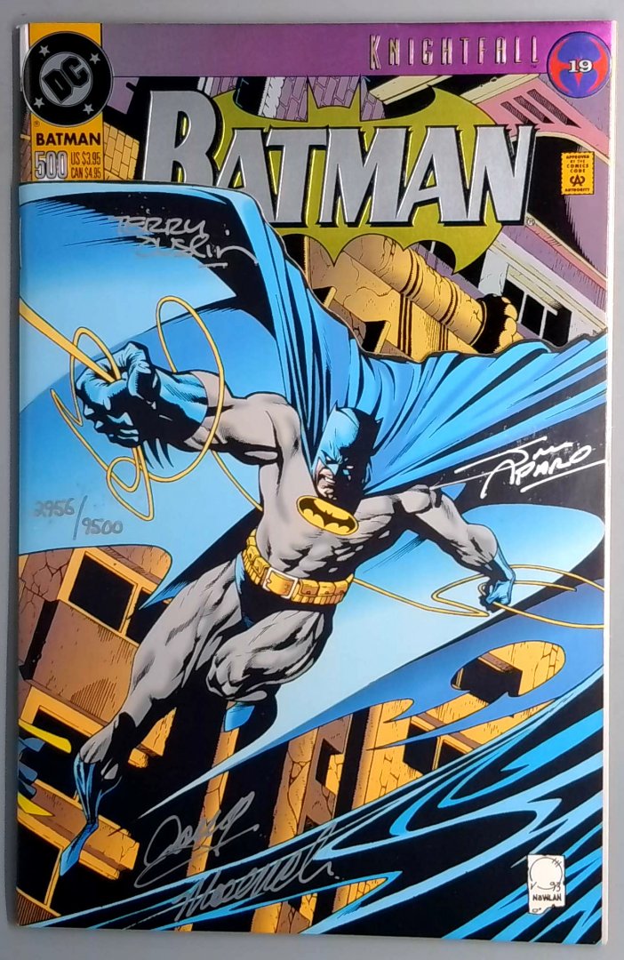 Batman #500 NM Signed Aparo, Austin, Moench 2956/9500 w/COA DC 1993