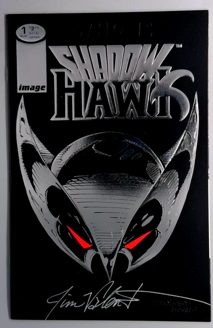 Shadowhawk #1 NM Signed by Jim Valentino Silver - Foil Image 1992