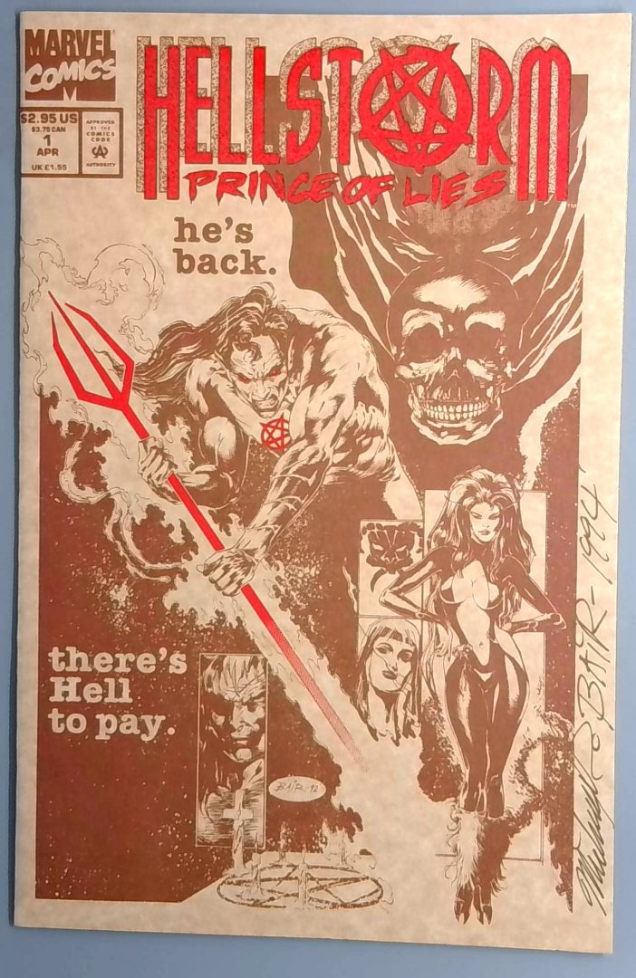 Hellstorm Prince of Lies #1 NM Signed by Michael Bair Marvel 1993