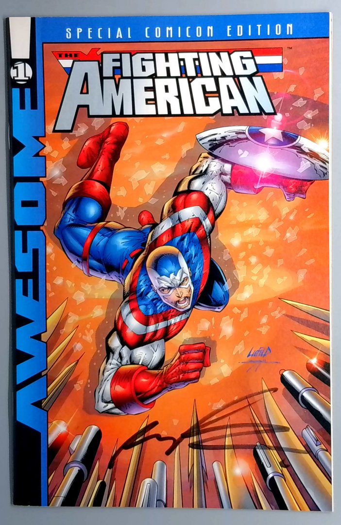 Fighting American #1 VF/NM Signed Rob Liefeld Special Comic Con Edition Comic Book