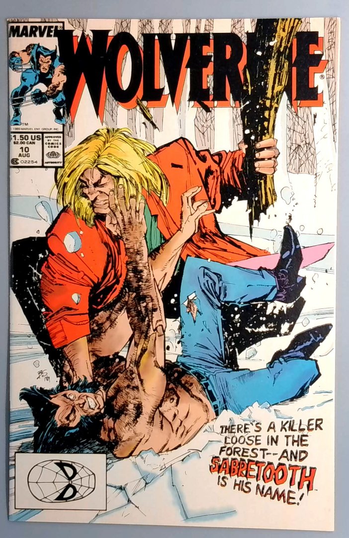 Wolverine #10 NM- Classic Wolverine Sabretooth Battle Marvel 1989