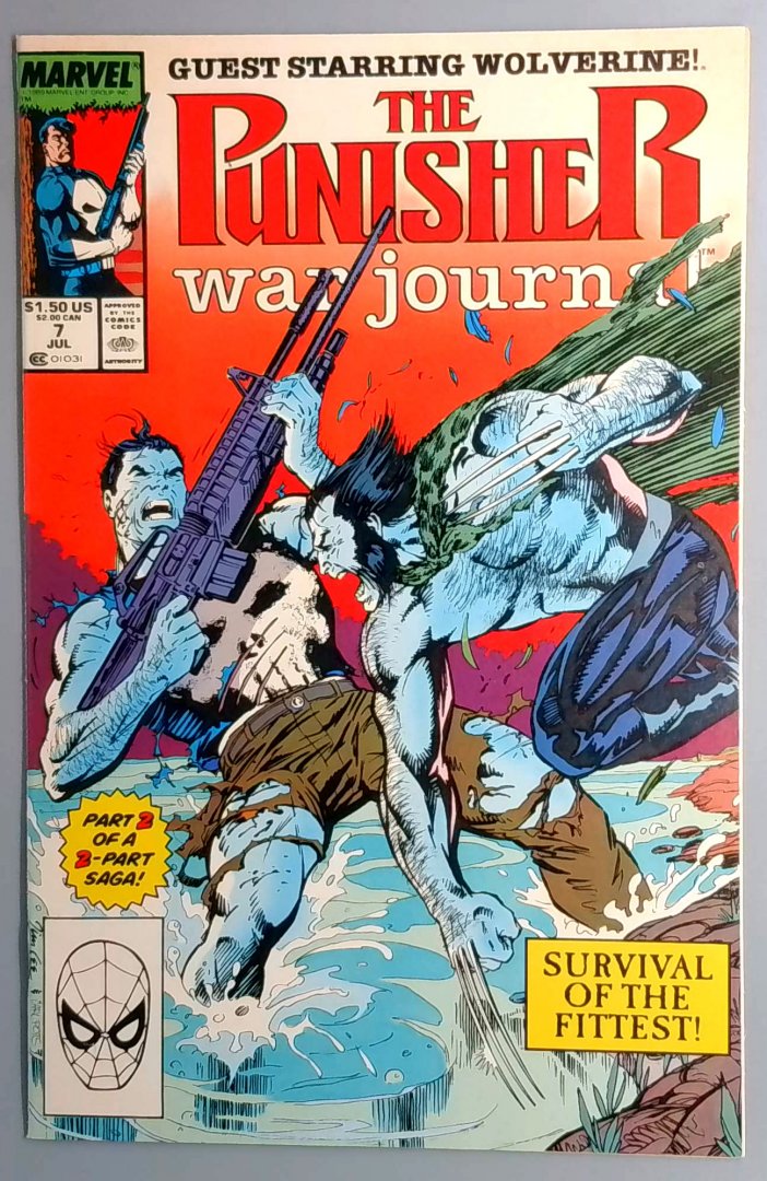 Punisher: War Journal #7 NM Wolverine Cover Marvel 1989