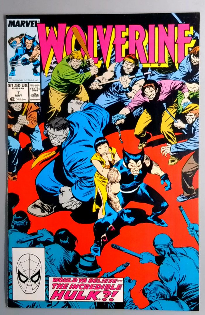 Wolverine #7 NM- Hulk Appearance Marvel 1989