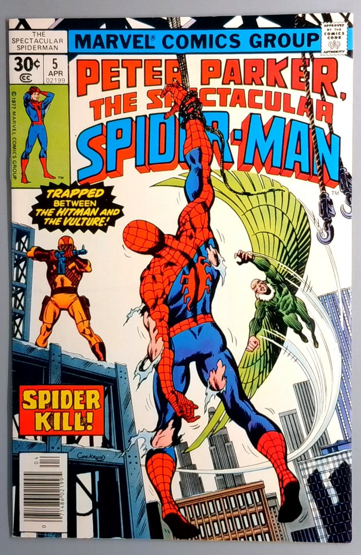 Spectacular Spider-Man #5 VF+ 1st Full Hitman Marvel 1977