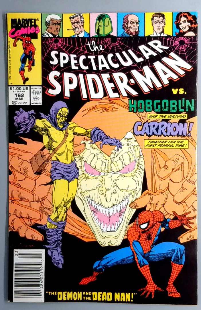 Spectacular Spider-Man #162 VF- Hobgoblin Newsstand Edition Marvel 1990