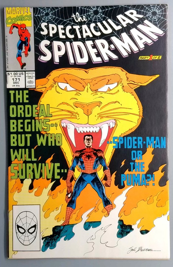 Spectacular Spider-Man #171 VF Marvel Comics 1990 Puma Cover