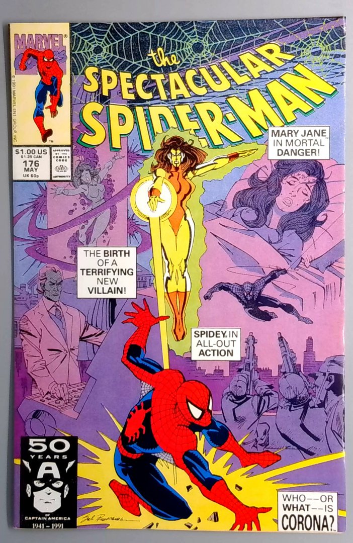 Spectacular Spider-Man #176 VF+ 1st Appearance of Corona Marvel 1991