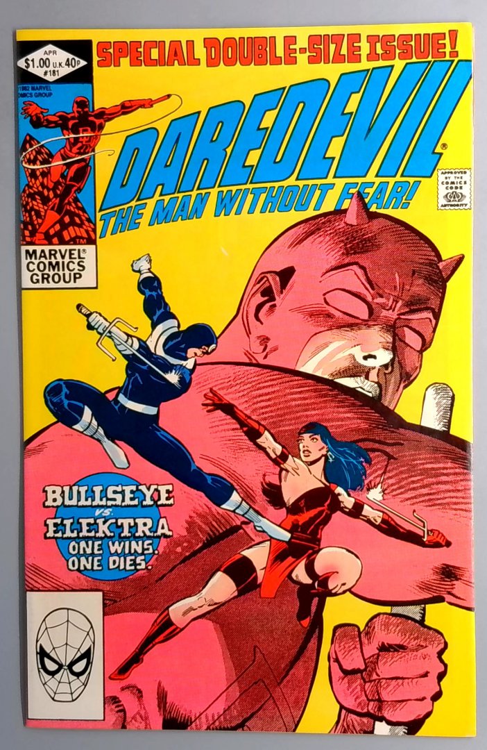 Daredevil #181 VF/NM Frank Miller, Marvel Comics 1982 Bullseye vs Elektra