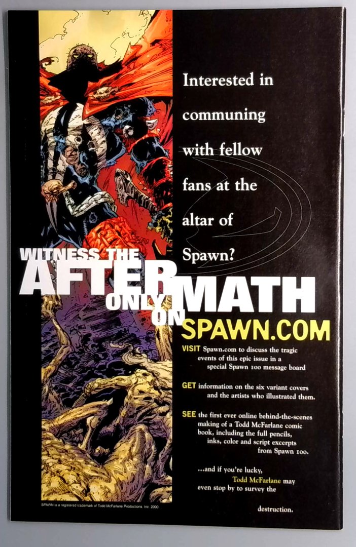 Spawn #100 NM Death of Angela and Malebolgia Image 2000 — image 2