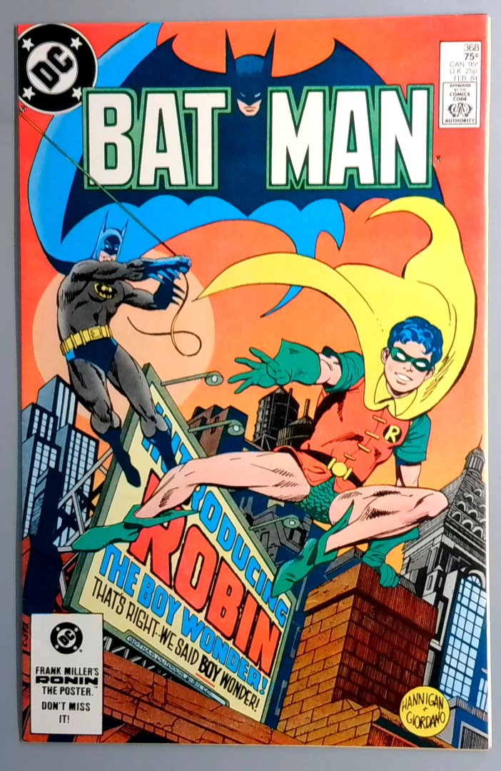 Batman #368 VF- Jason Todd Officially Becomes Robin DC 1984